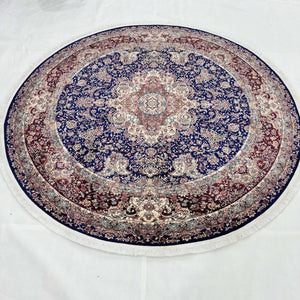 Persian Silk Round Rug 6.5 ft x 6.5 ft | Isfahan Medallion 1600 Reed