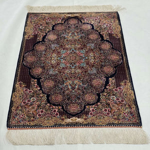 Persian Silk Abresham Rug 2 ft x 3 ft | 1600 Reed Machine-Made Iran