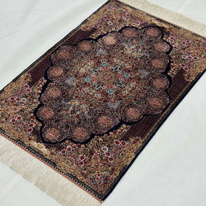 Persian Silk Abresham Rug 2 ft x 3 ft | 1600 Reed Machine-Made Iran