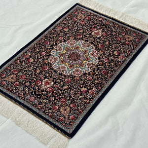 Persian Silk Floral Medallion Rug 2 ft x 3 ft | 1600 Reed Iranian Abresham