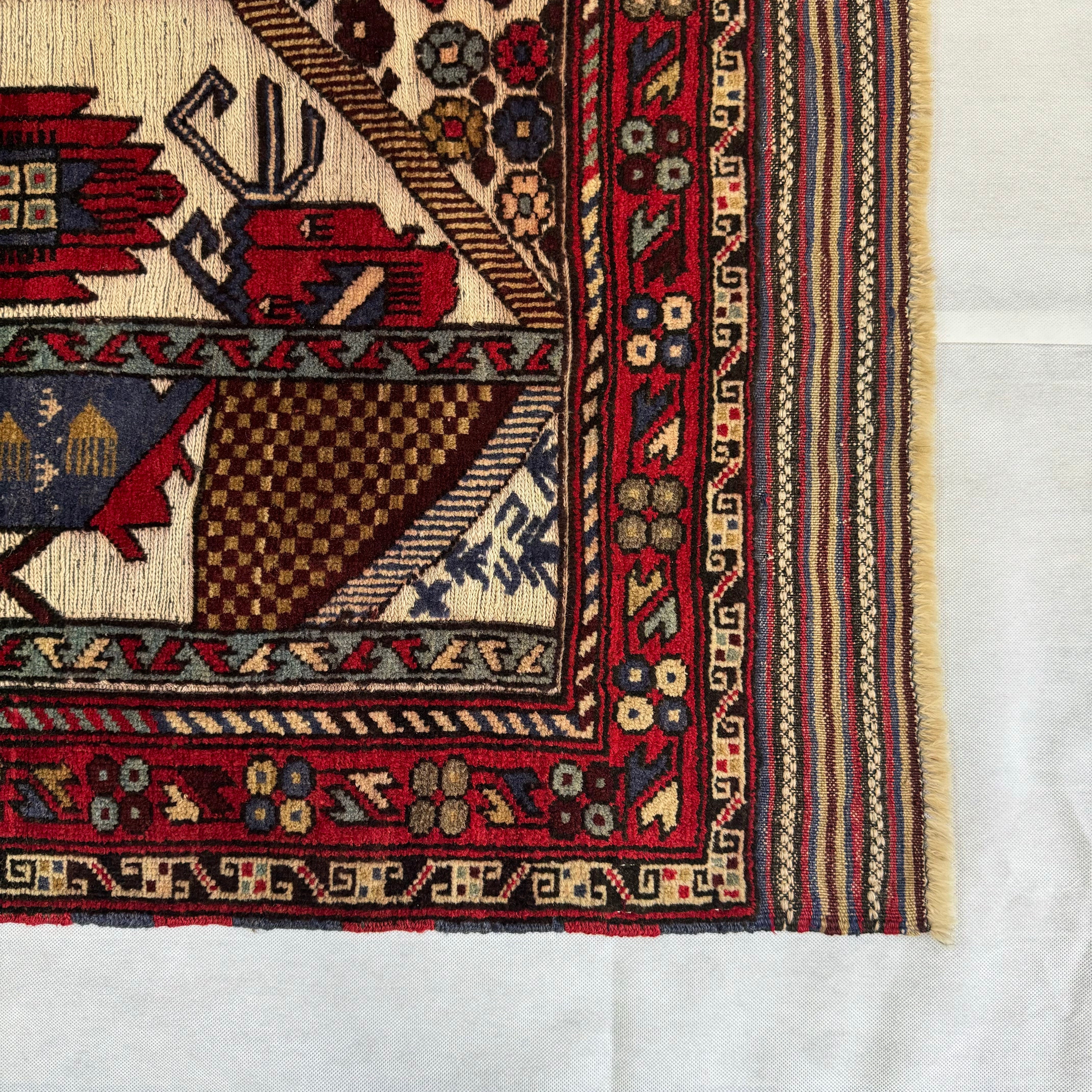 Handmade Afghan wool rug  traditional design for living room USA