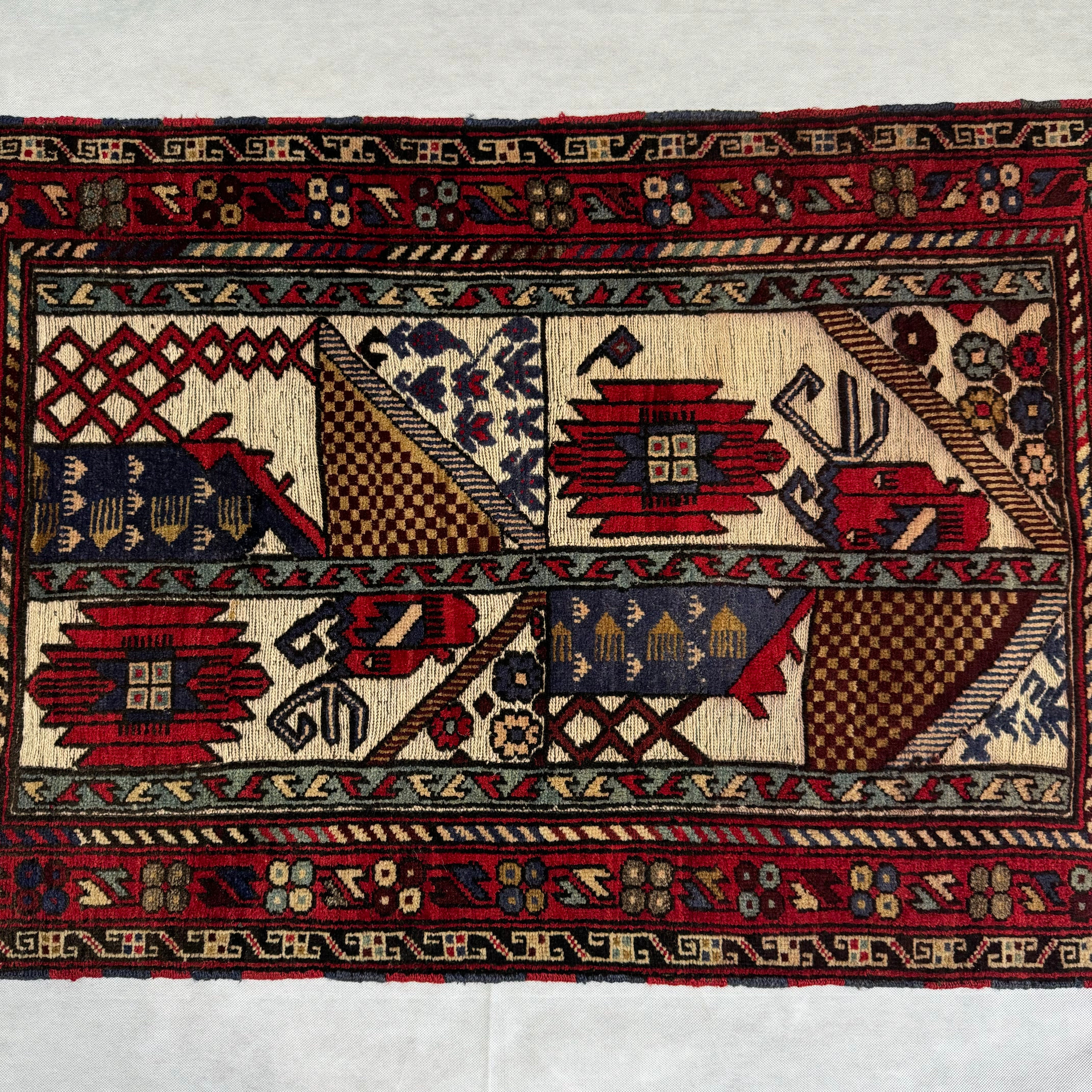 Handmade Afghan wool rug  traditional design for living room USA