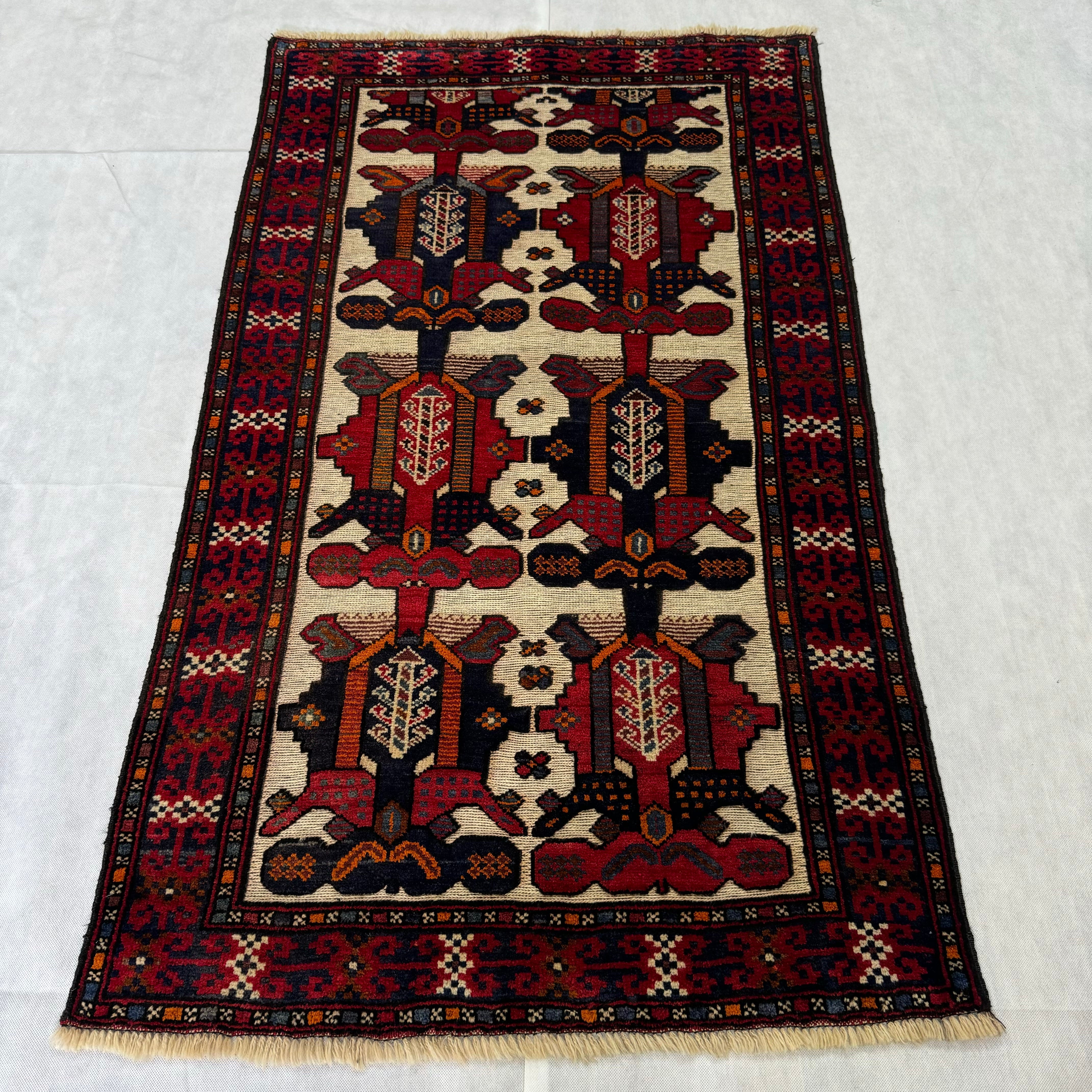 Handmade Afghan wool rug  traditional design for living room USA