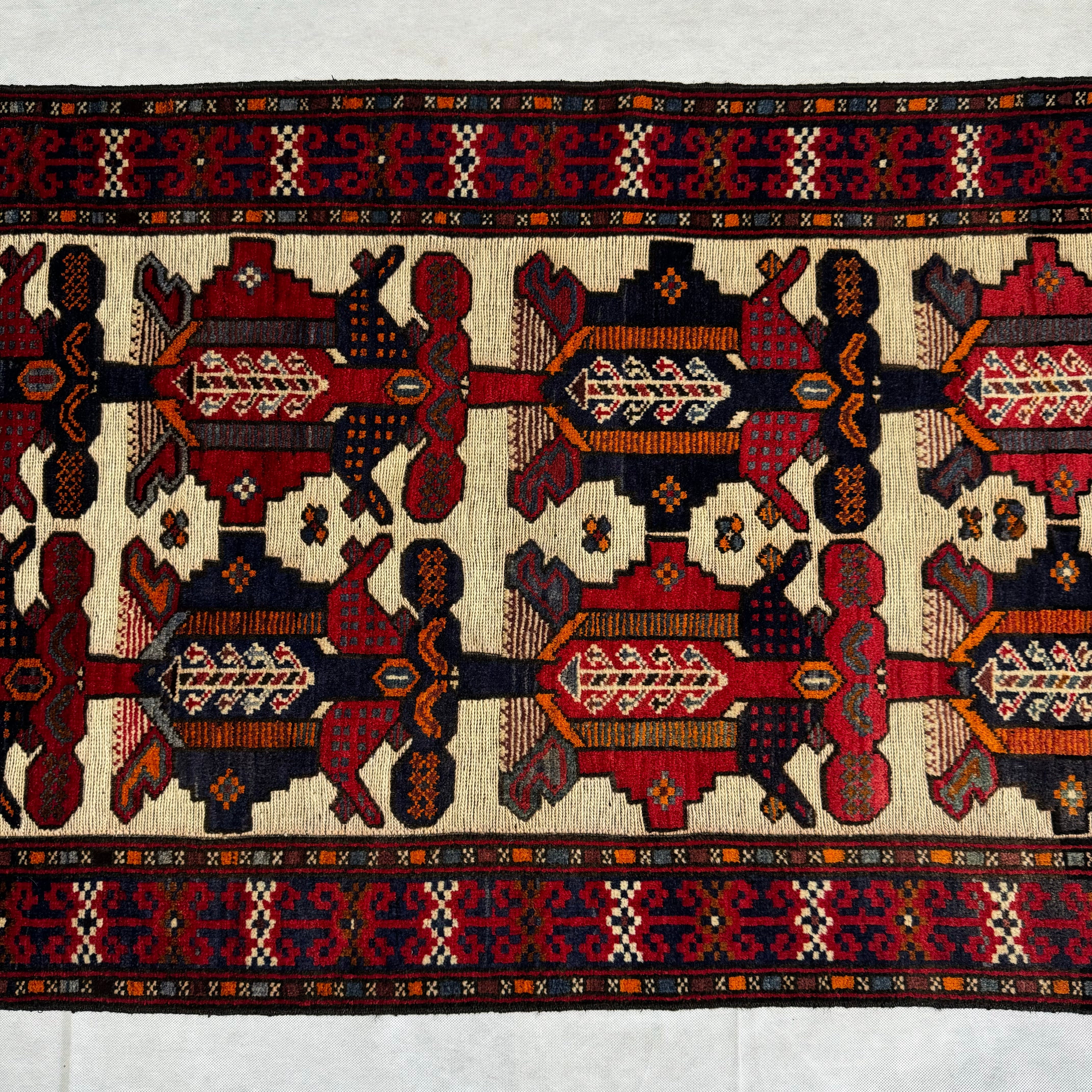 Handmade Afghan wool rug  traditional design for living room USA