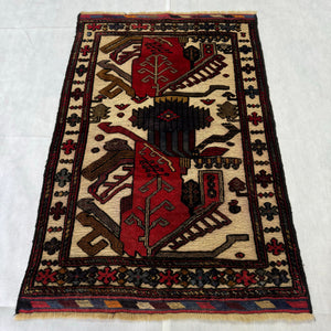 Handmade Afghan wool rug  traditional design for living room USA