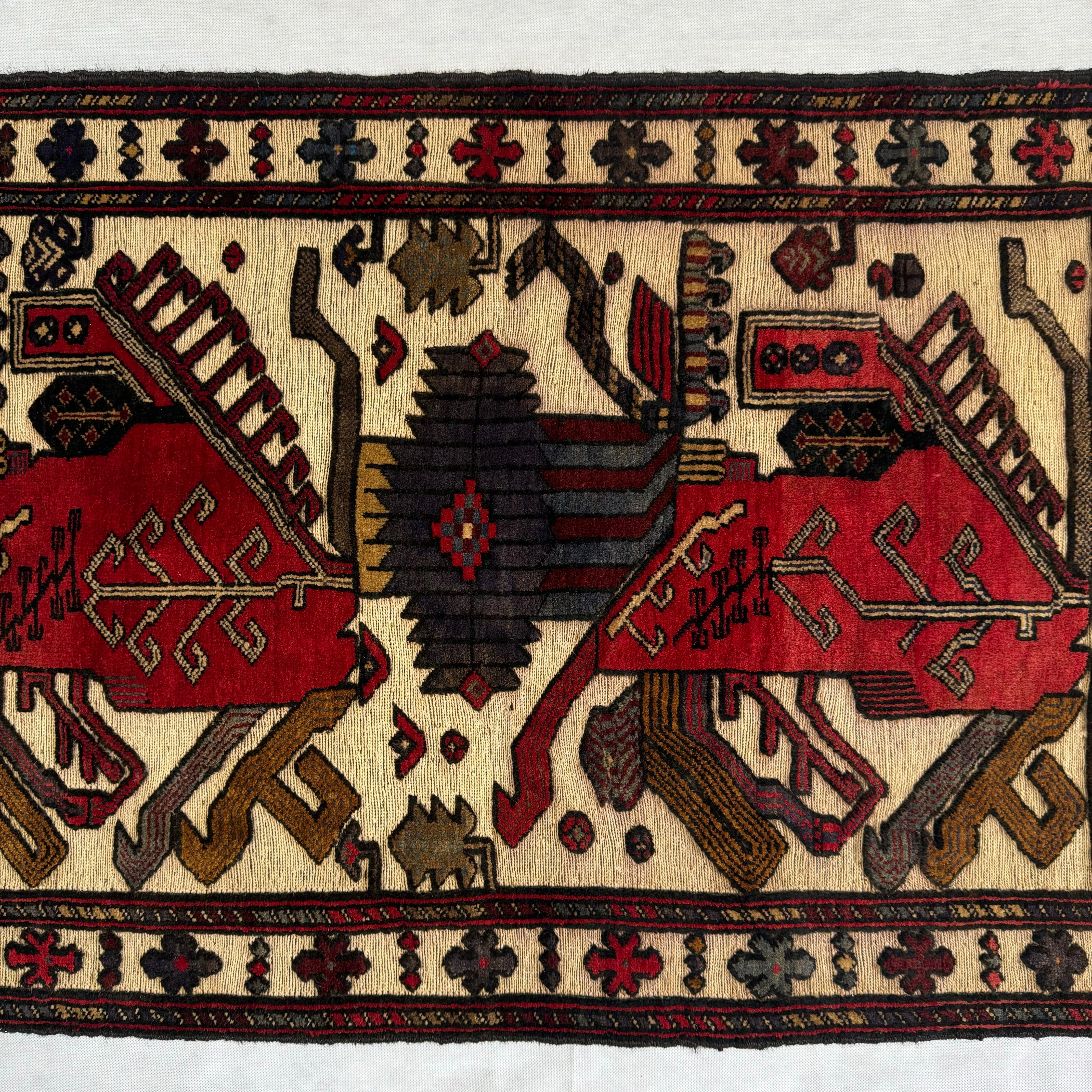 Handmade Afghan wool rug  traditional design for living room USA