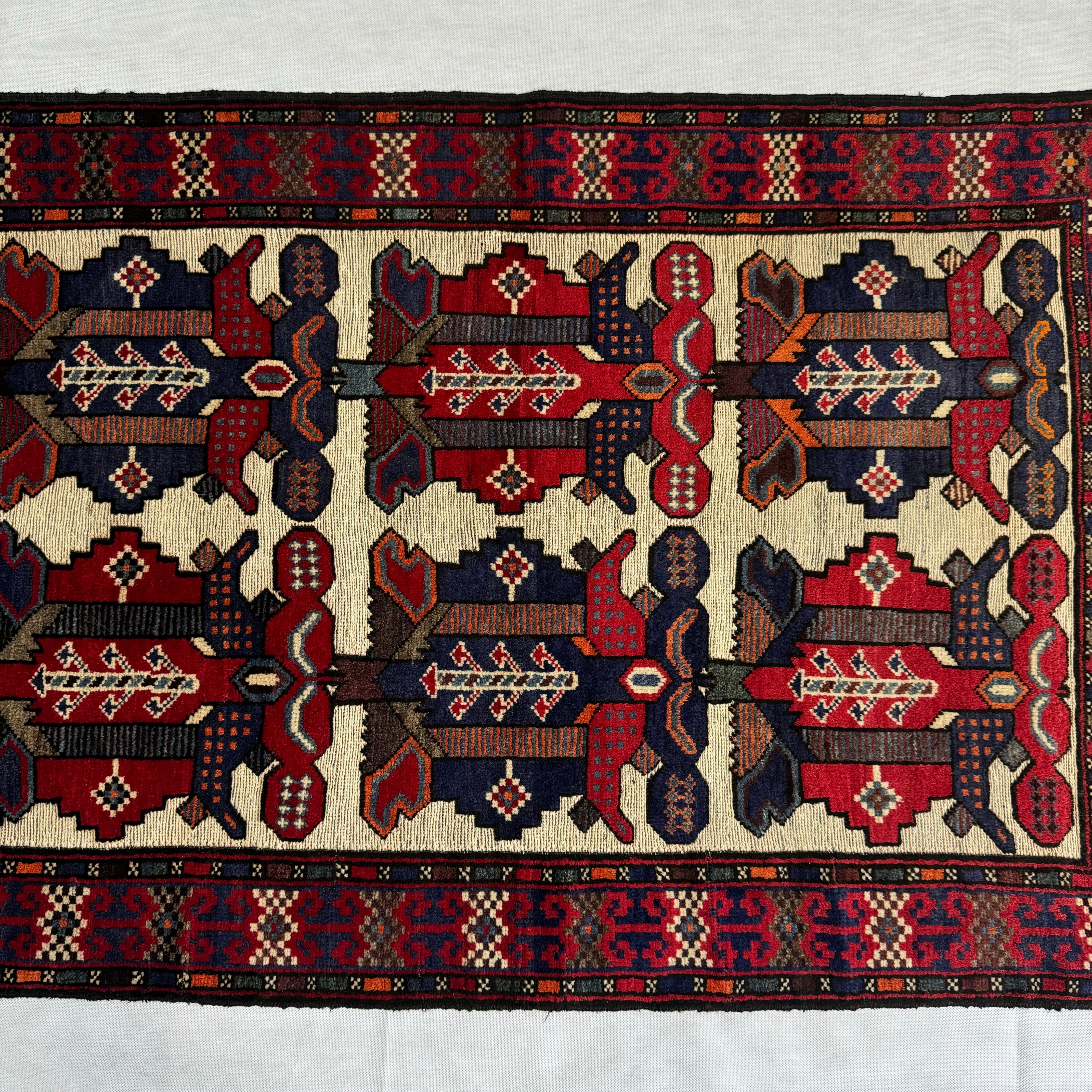 Handmade Afghan wool rug  traditional design for living room USA