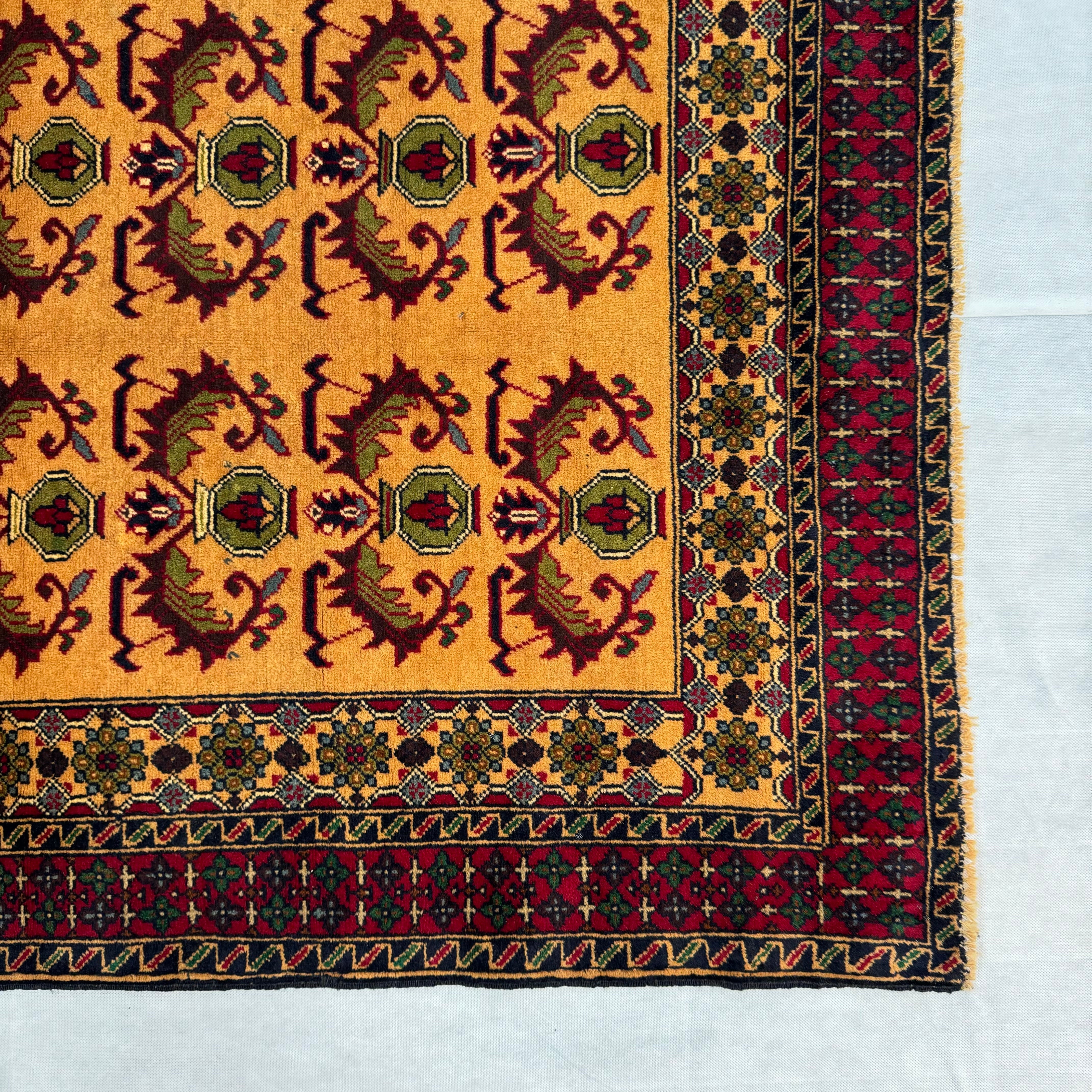 Handmade Afghan wool rug  traditional design for living room USA