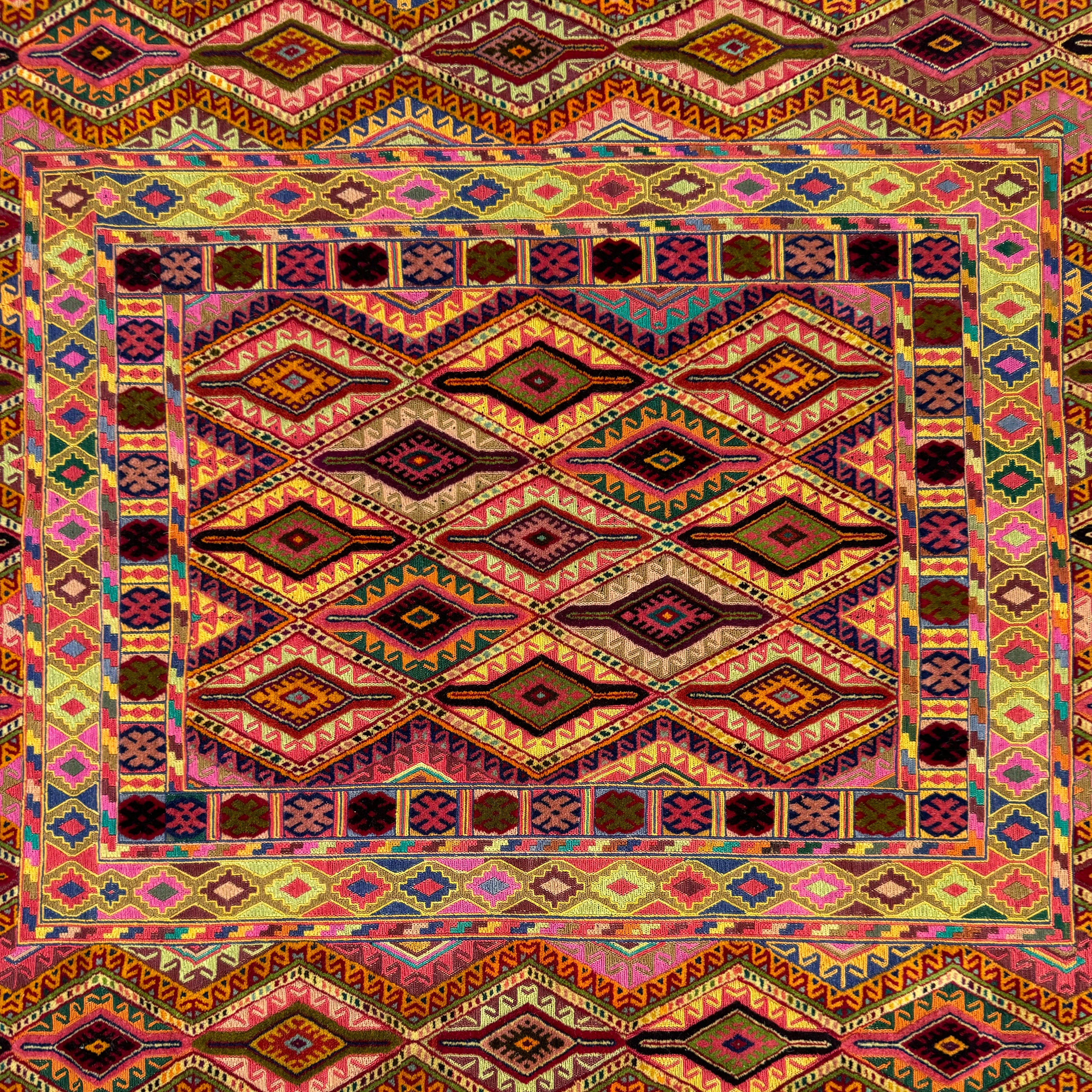 Handmade Afghan wool rug  traditional design for living room USA