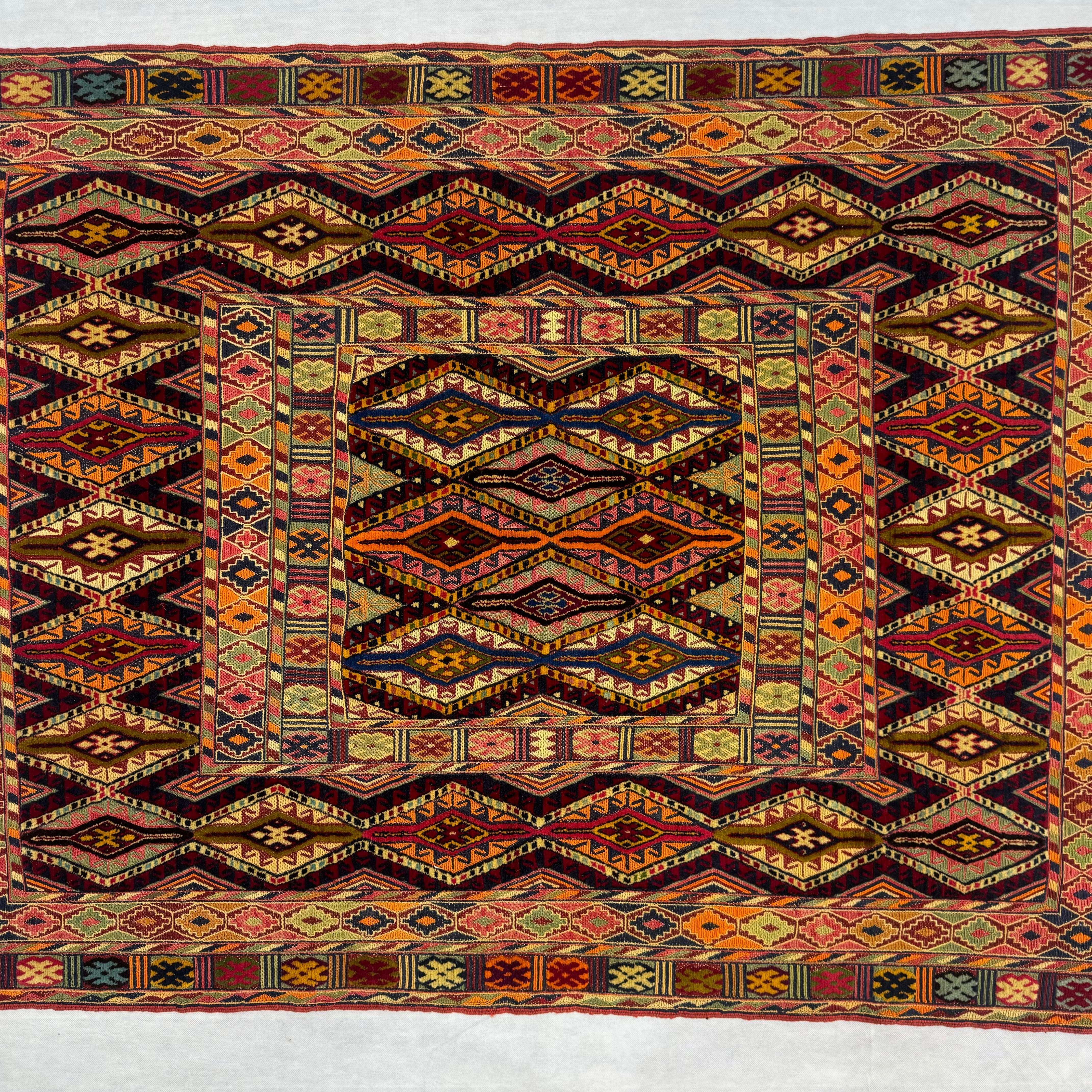 Handmade Afghan wool rug  traditional design for living room USA