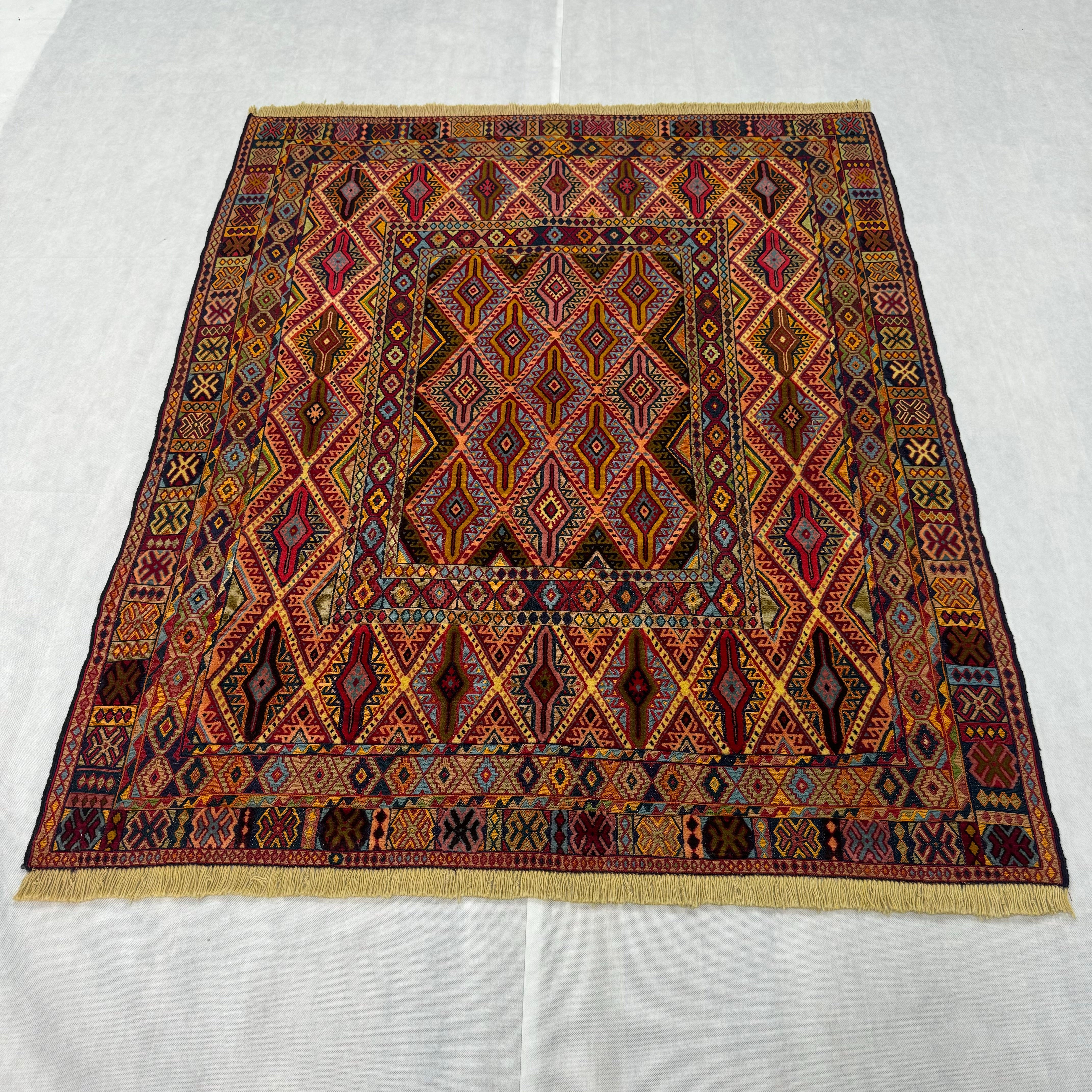 Handmade Afghan wool rug  traditional design for living room USA