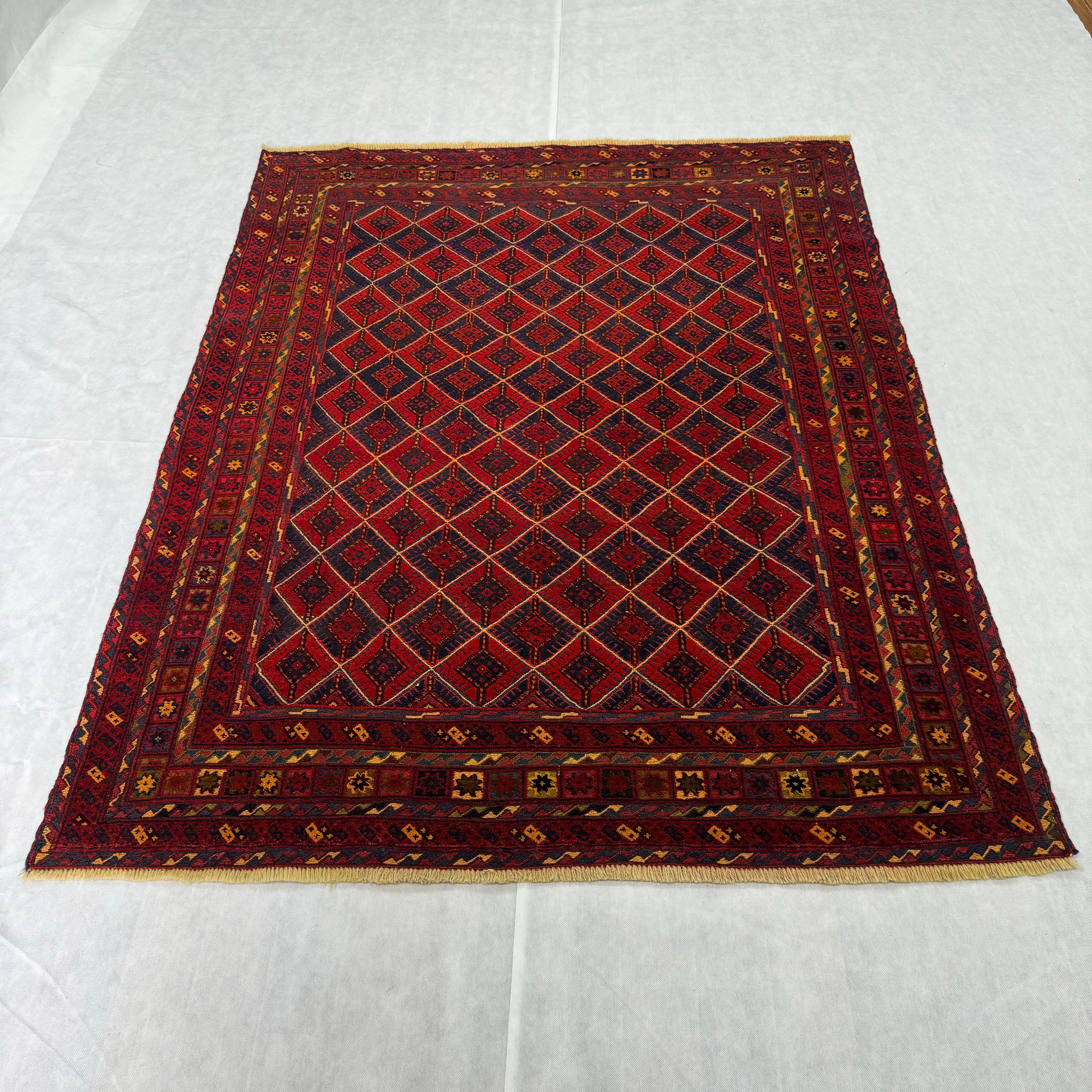 Handmade Afghan wool rug  traditional design for living room USA