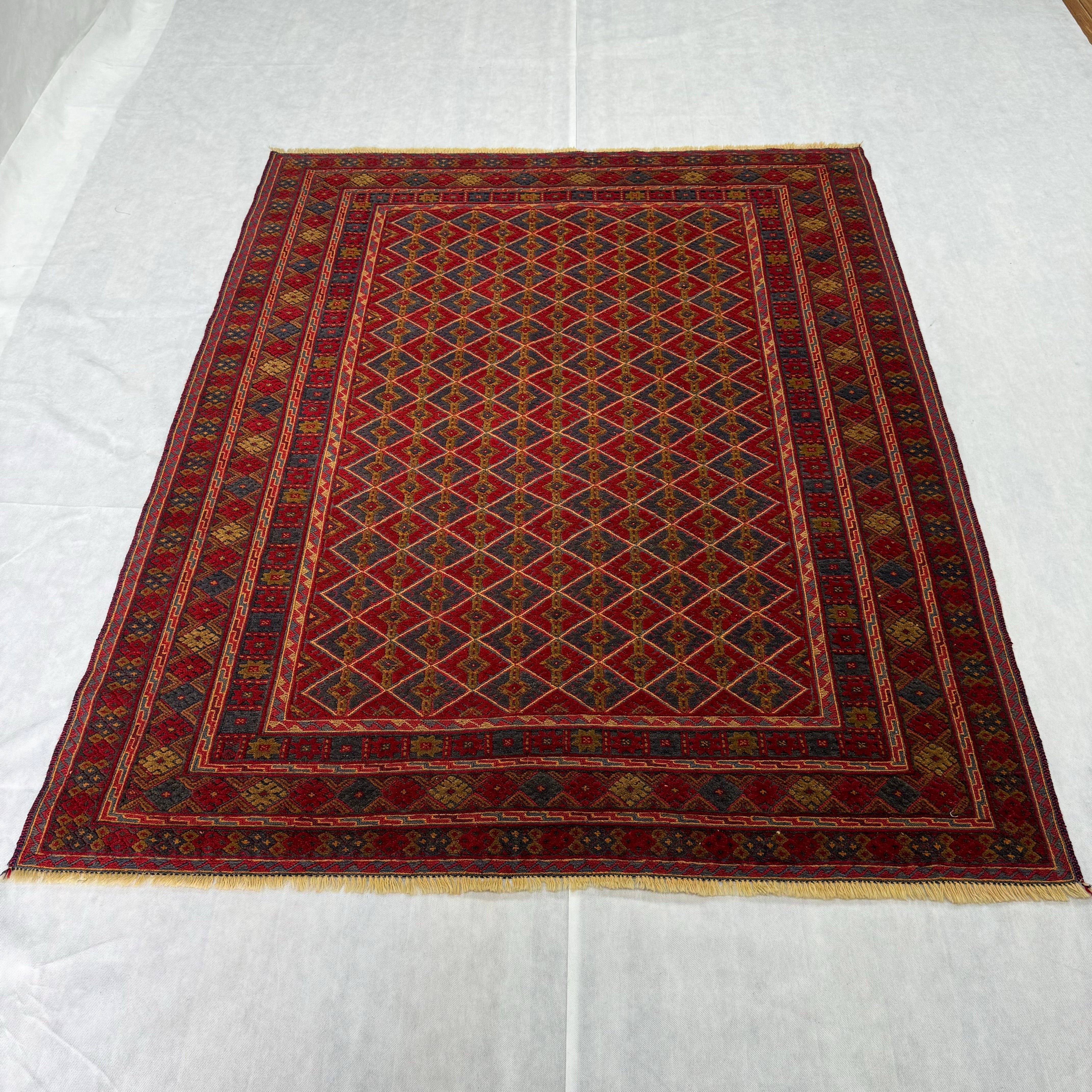 Handmade Afghan wool rug  traditional design for living room USA