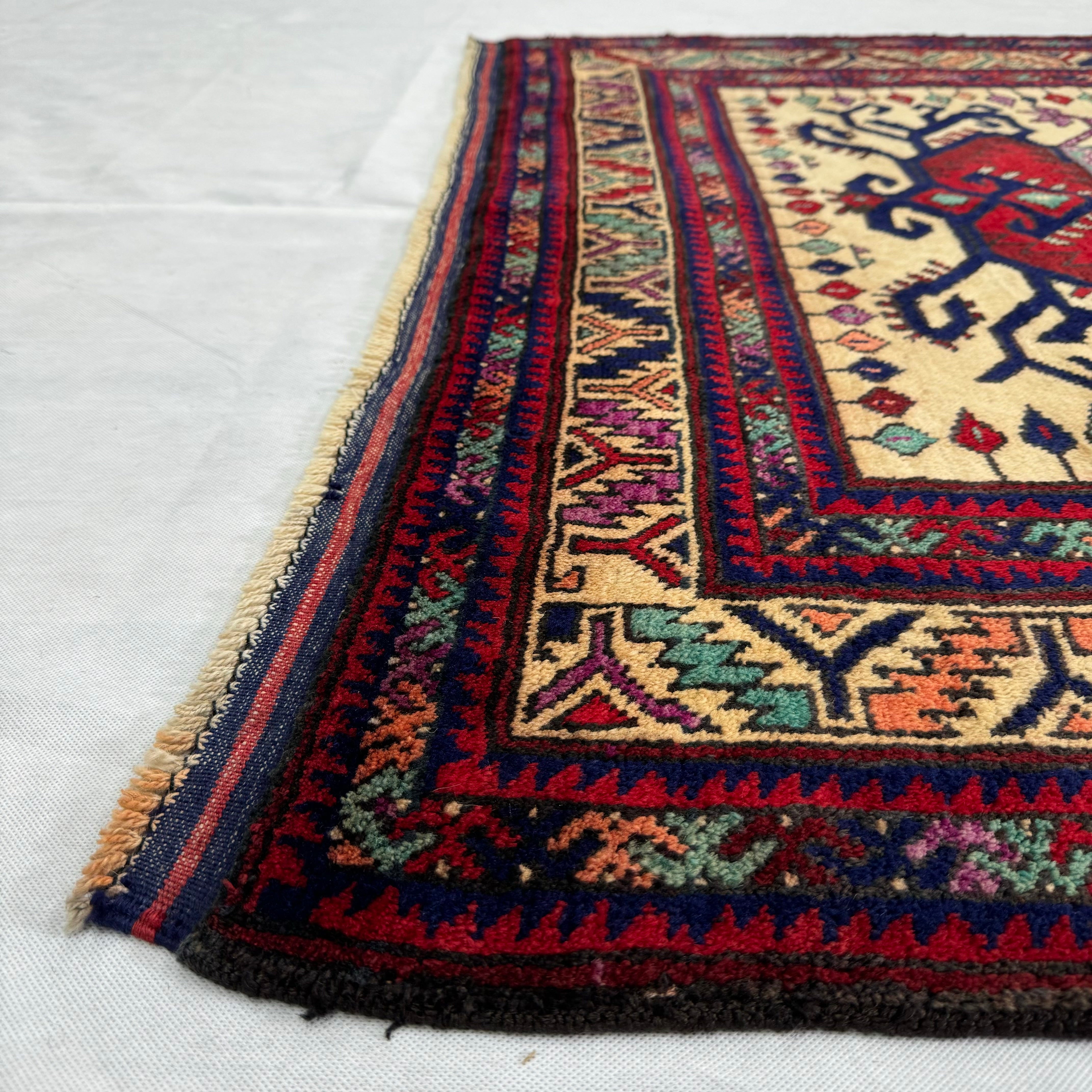 Handmade Afghan wool rug  traditional design for living room USA