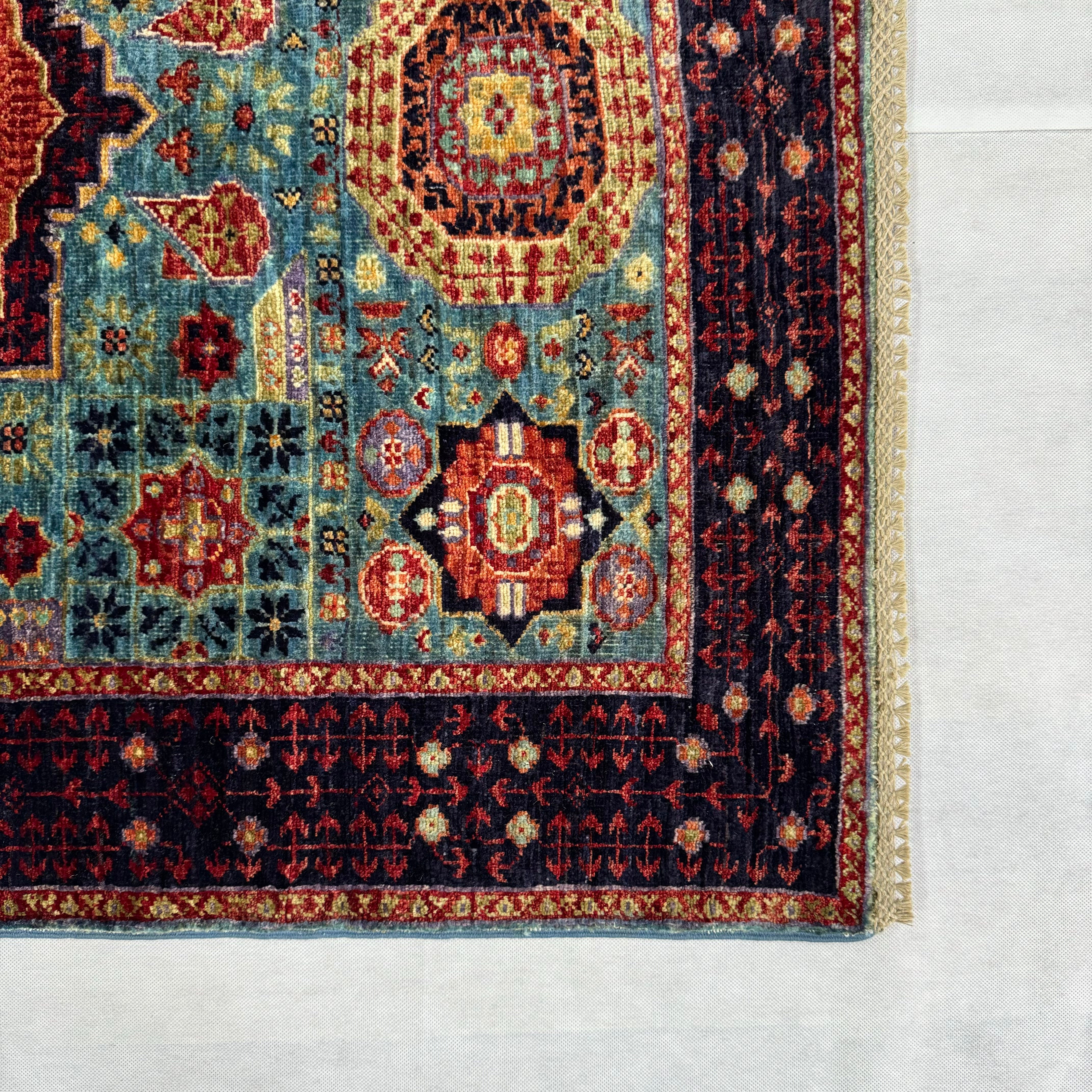Handmade Afghan wool rug  traditional design for living room USA