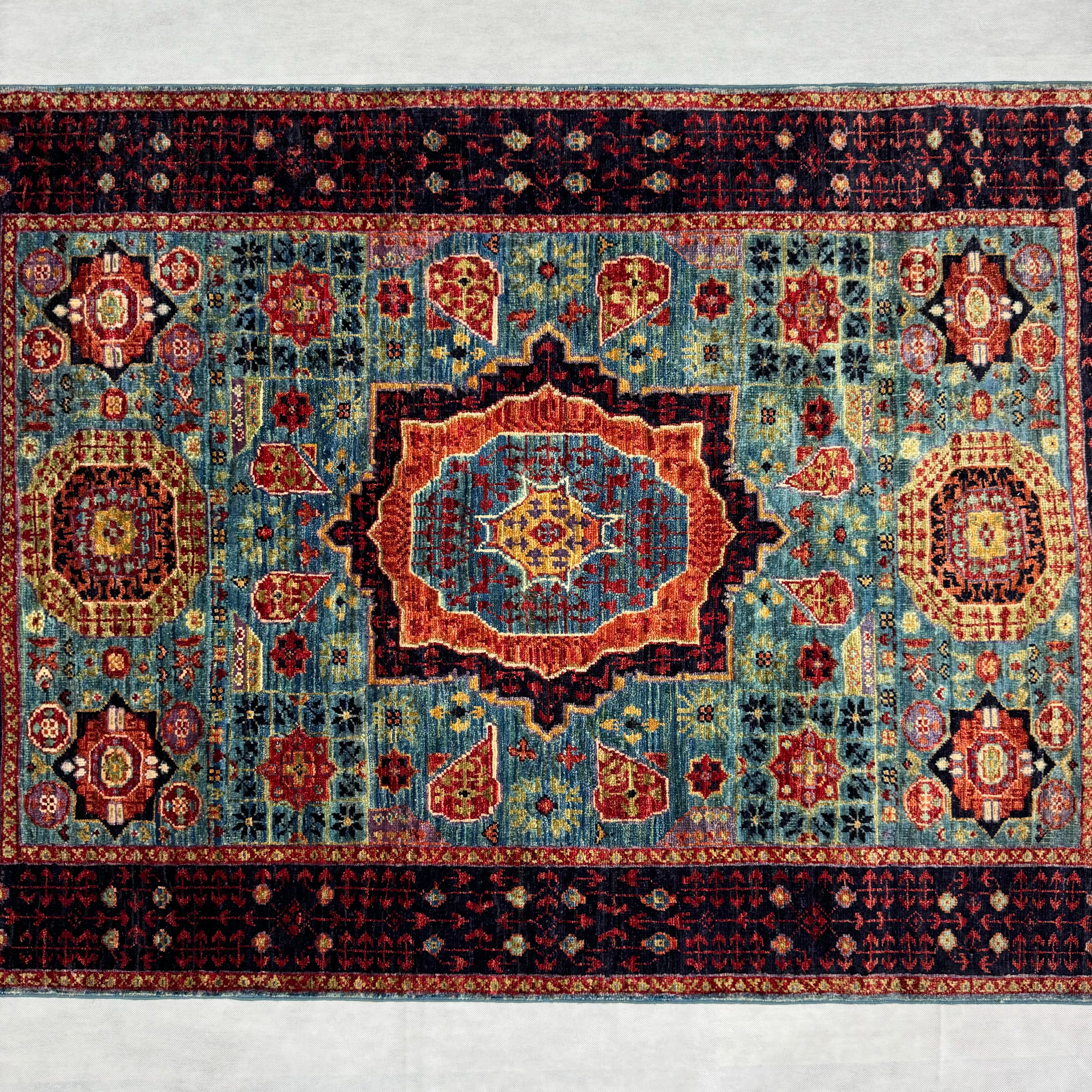 Handmade Afghan wool rug  traditional design for living room USA