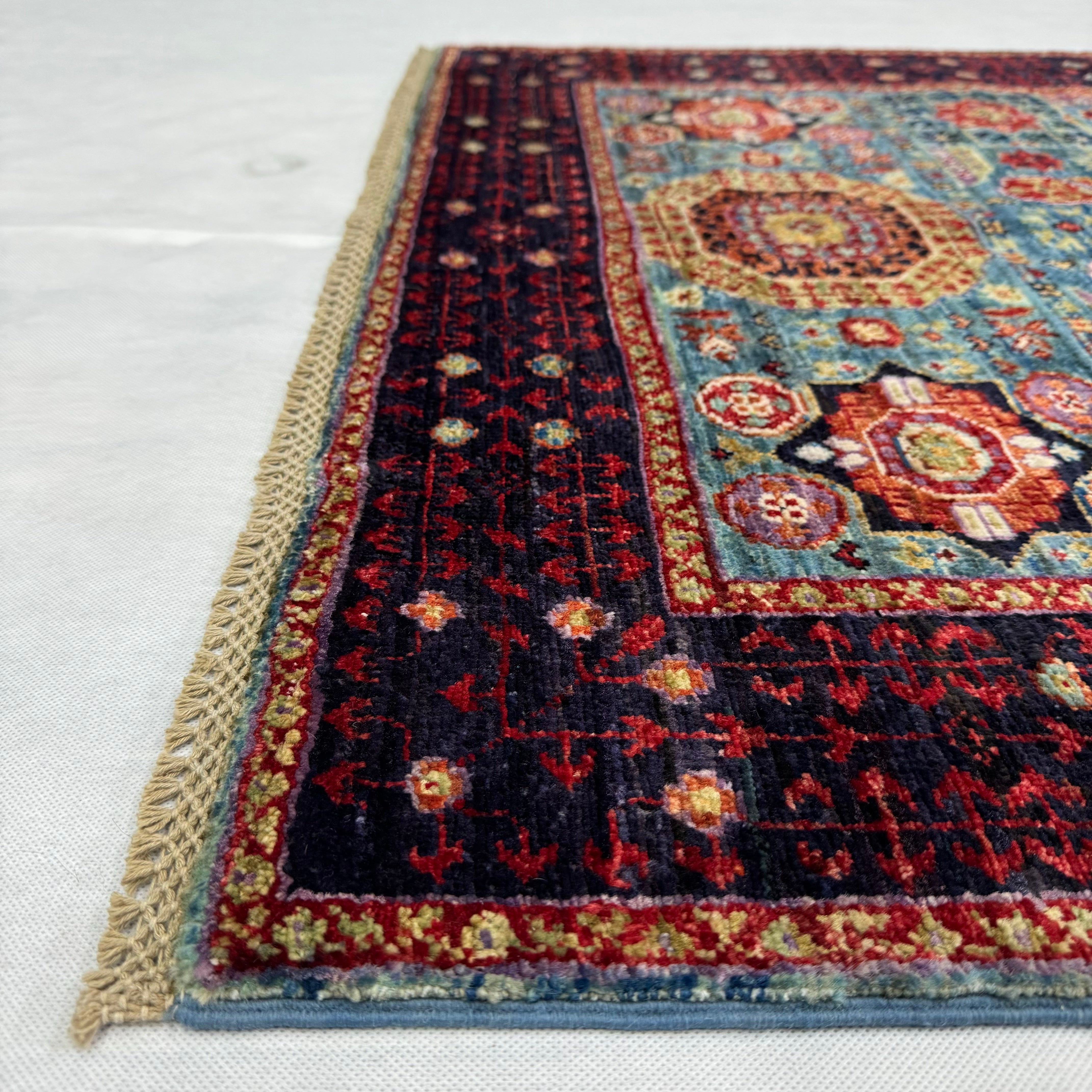 Handmade Afghan wool rug  traditional design for living room USA