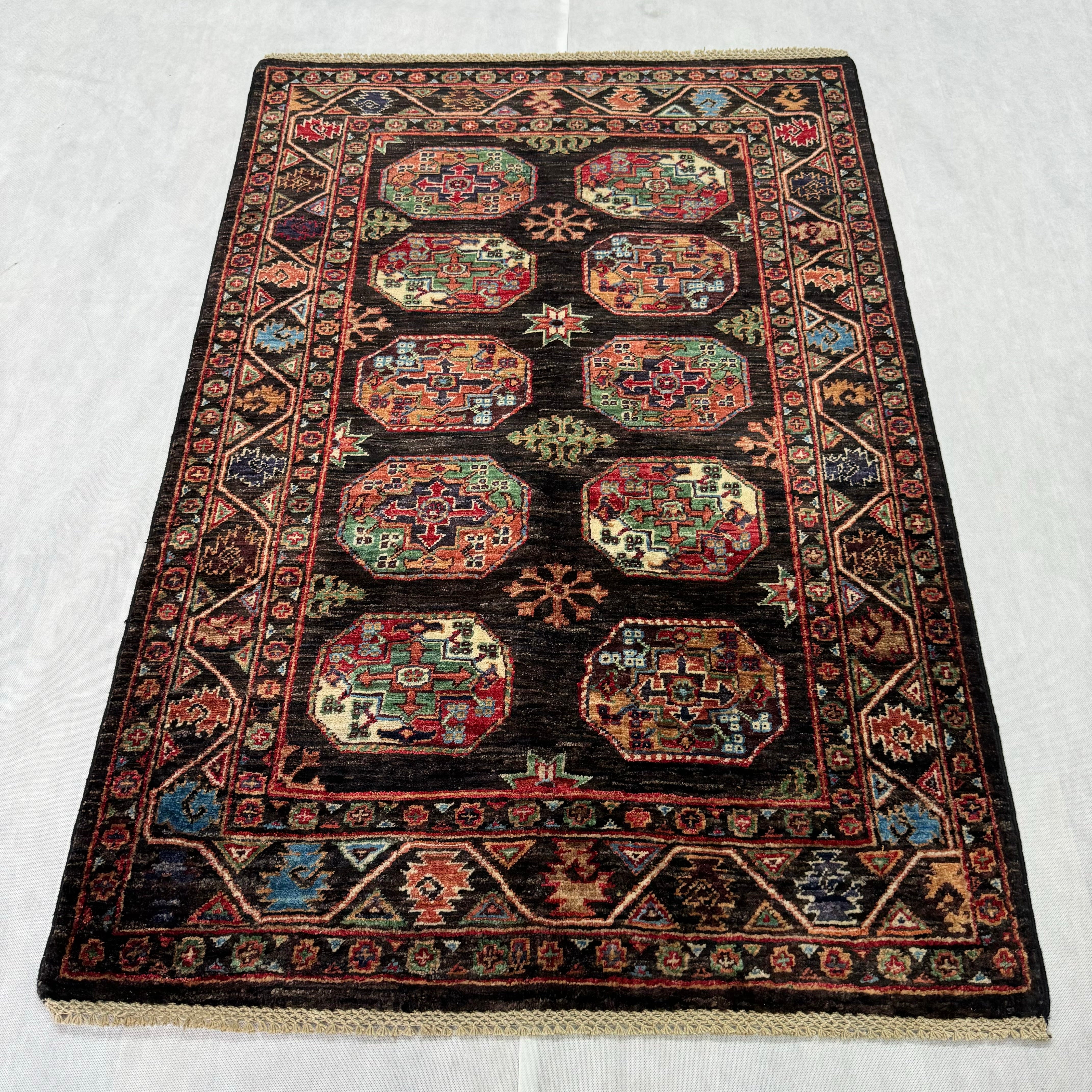 Handmade Afghan wool rug  traditional design for living room USA