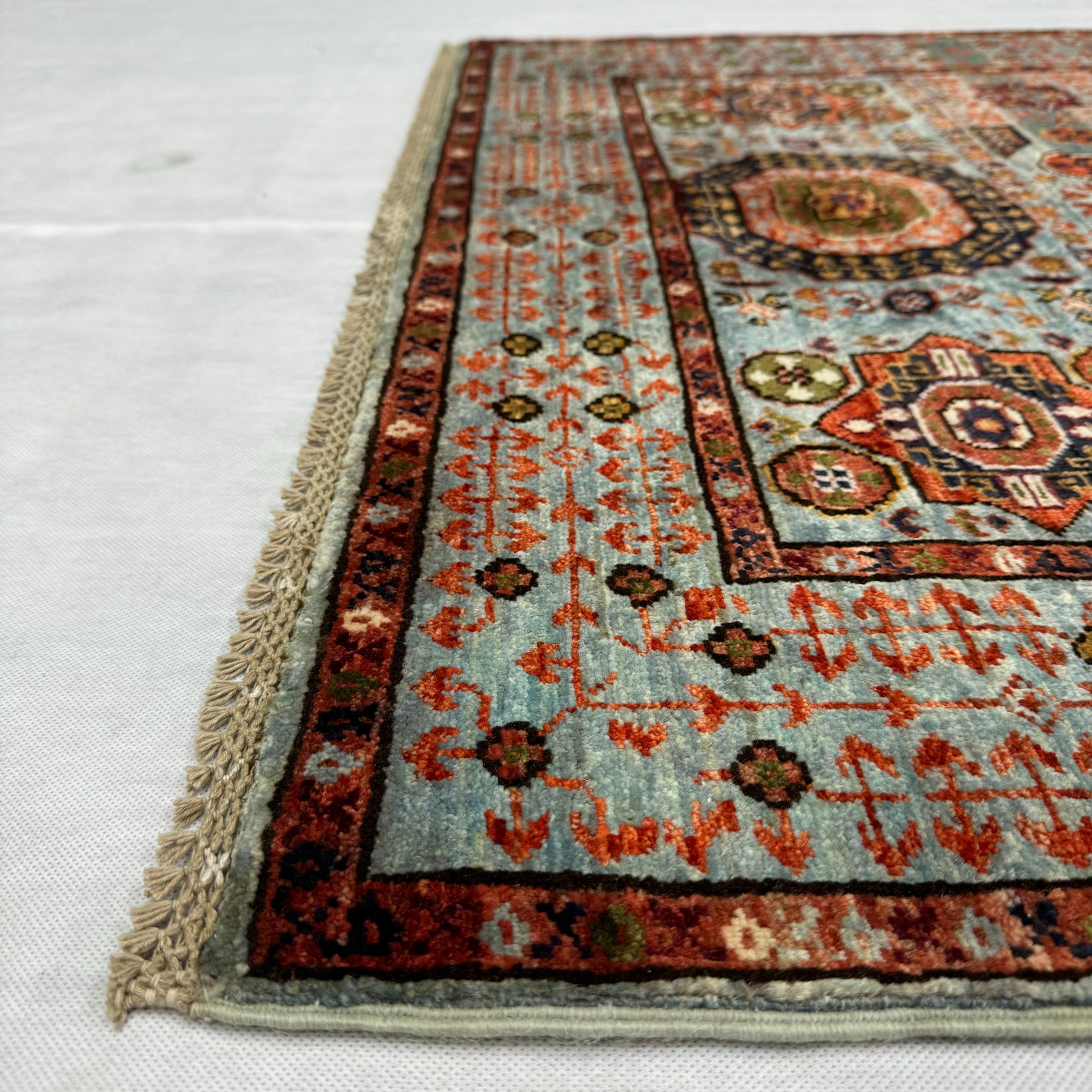 Handmade Afghan wool rug  traditional design for living room USA