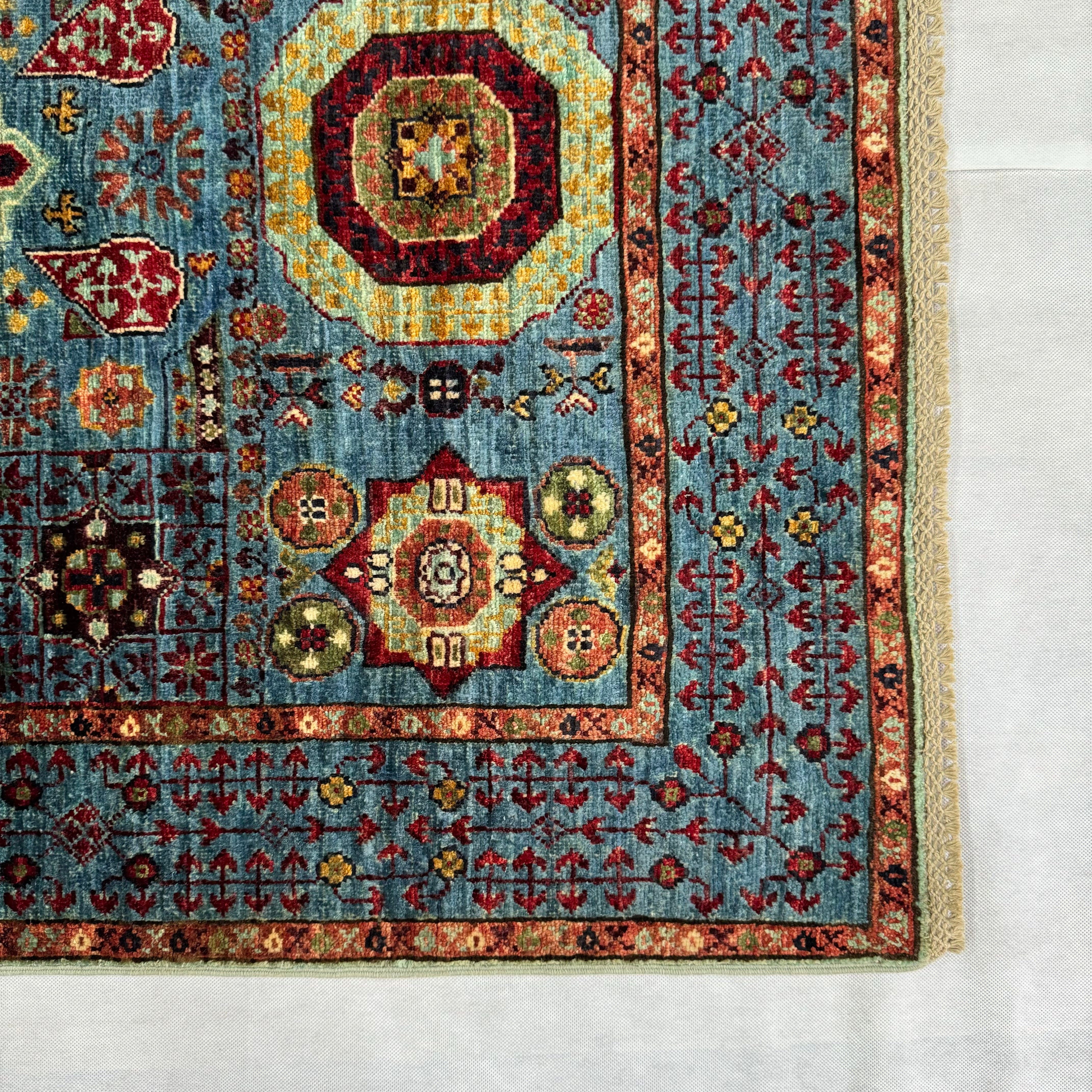 Handmade Afghan wool rug  traditional design for living room USA