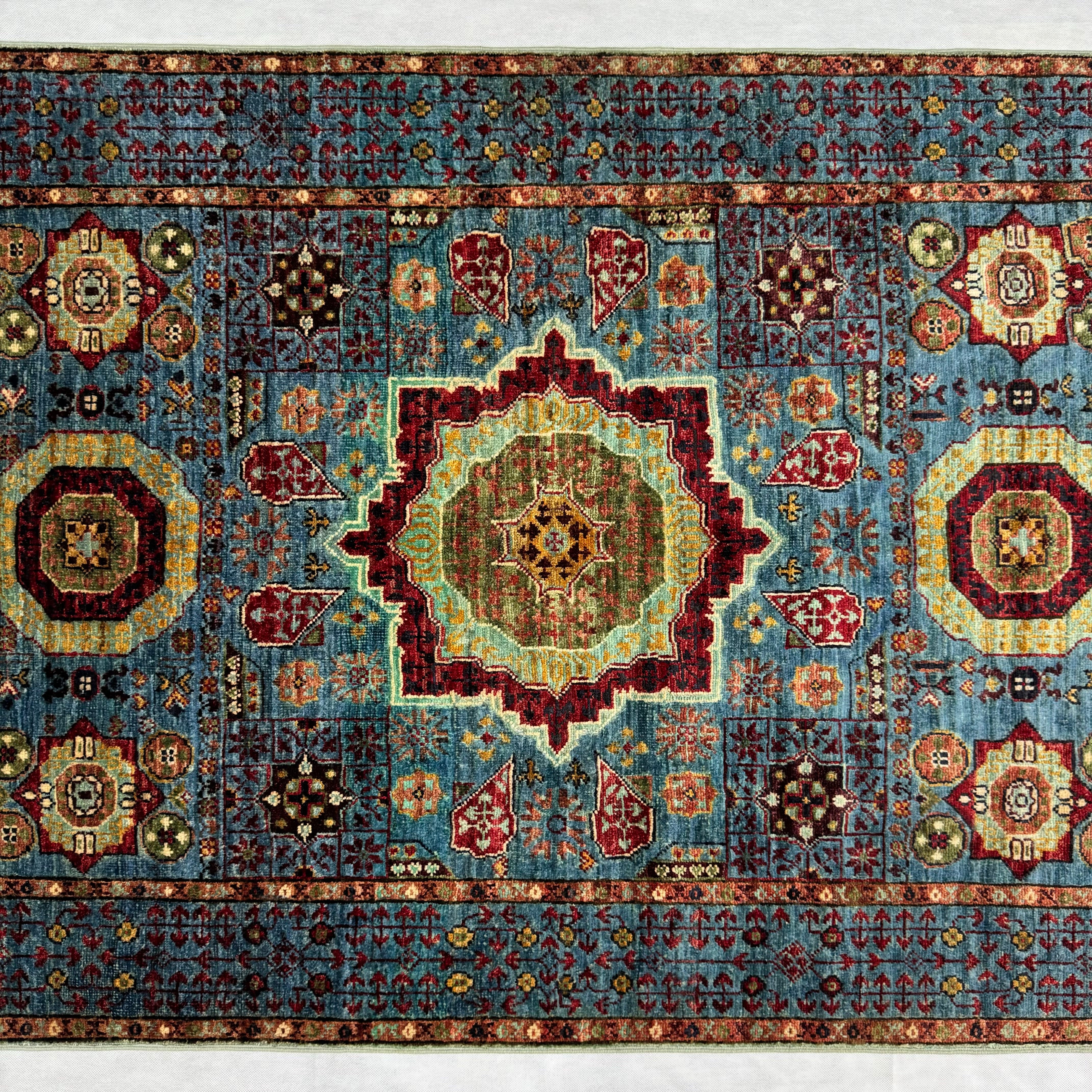 Handmade Afghan wool rug  traditional design for living room USA