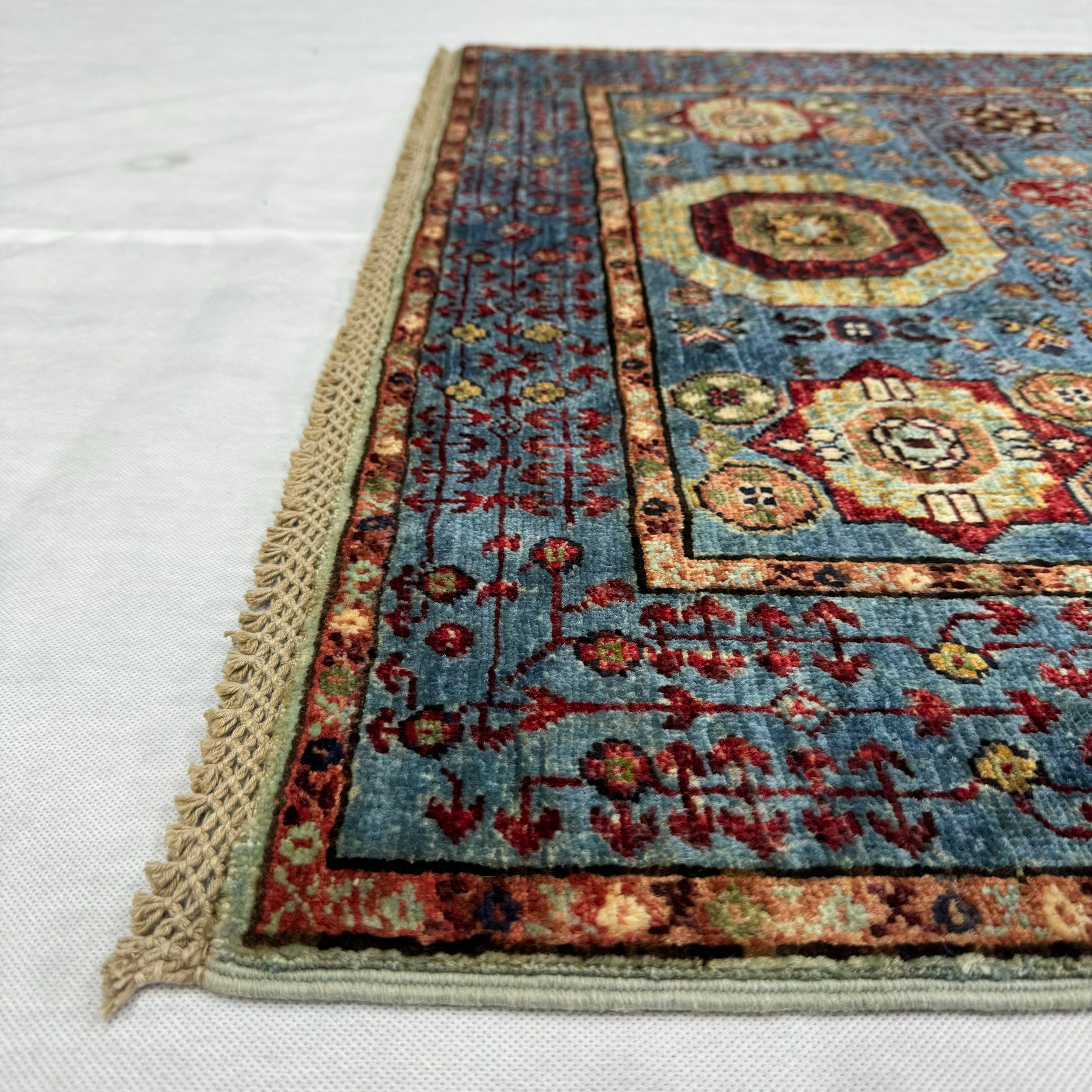 Handmade Afghan wool rug  traditional design for living room USA