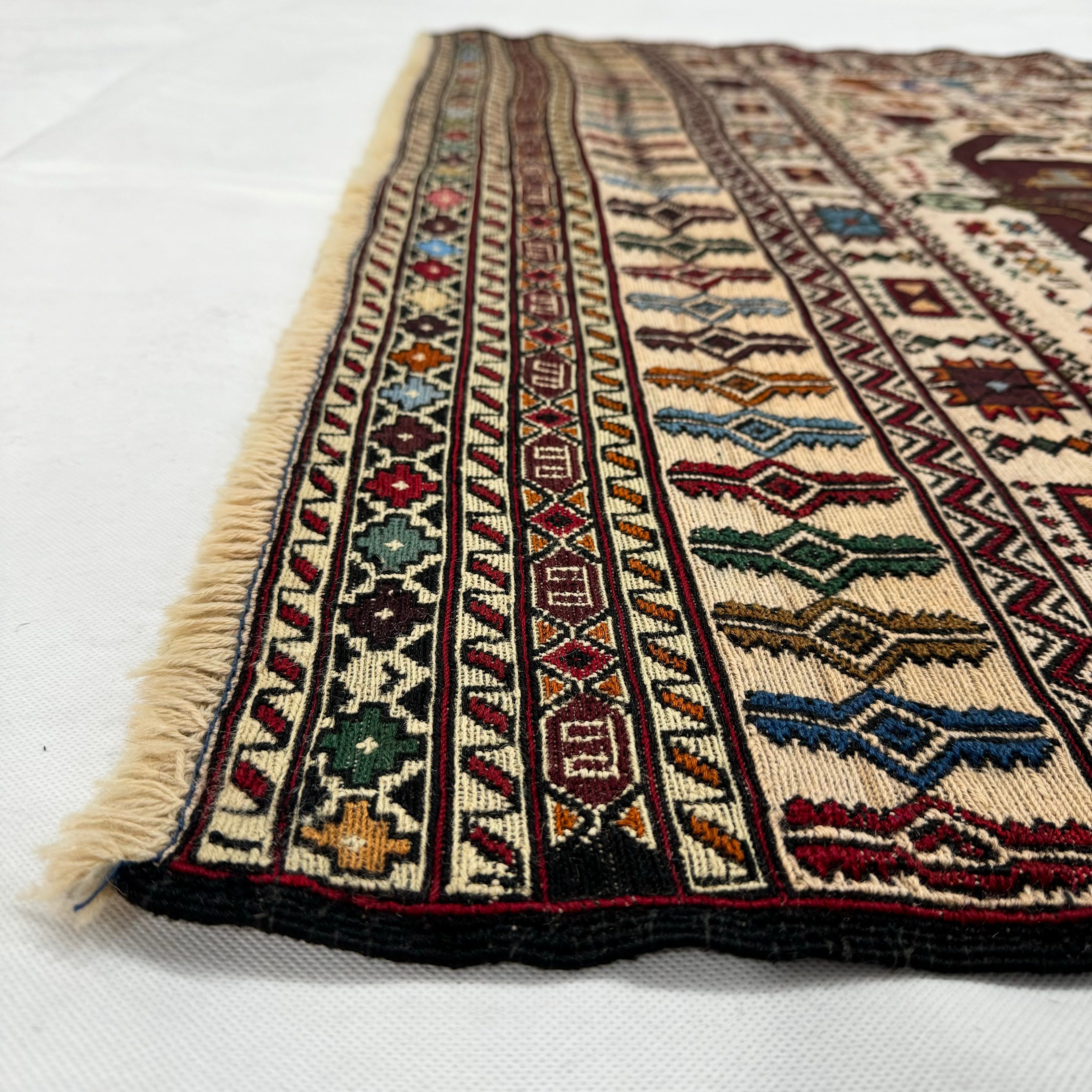 Handmade Afghan wool rug  traditional design for living room USA